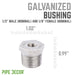 1/2 in. x 1/8 in. Galvanized Iron Bushing - Sweatfully