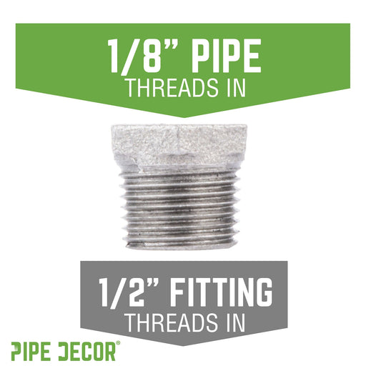 1/2 in. x 1/8 in. Galvanized Iron Bushing - Sweatfully