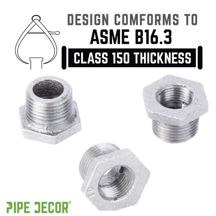 1/2 in. x 3/8 in. Galvanized Iron Bushing - Sweatfully