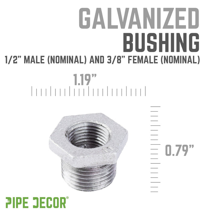 1/2 in. x 3/8 in. Galvanized Iron Bushing - Sweatfully