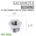 1/2 in. x 3/8 in. Galvanized Iron Bushing - Sweatfully