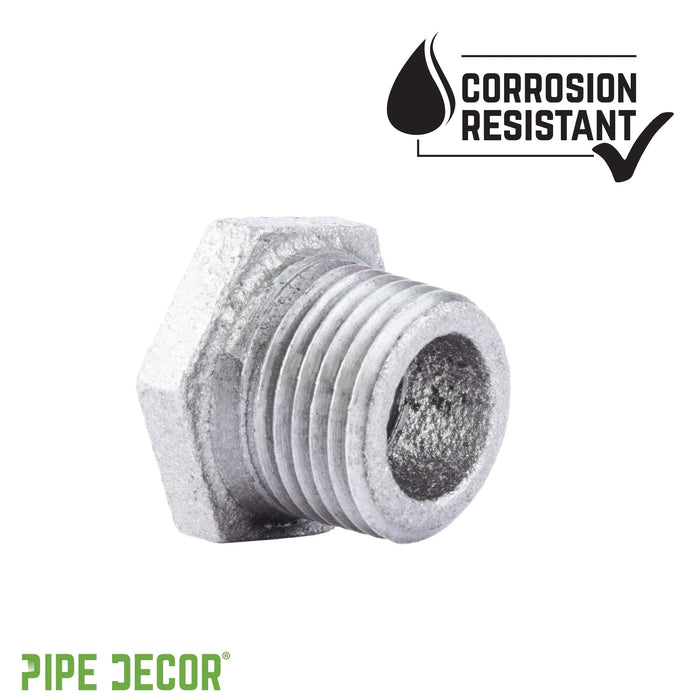 1/2 in. x 3/8 in. Galvanized Iron Bushing - Sweatfully