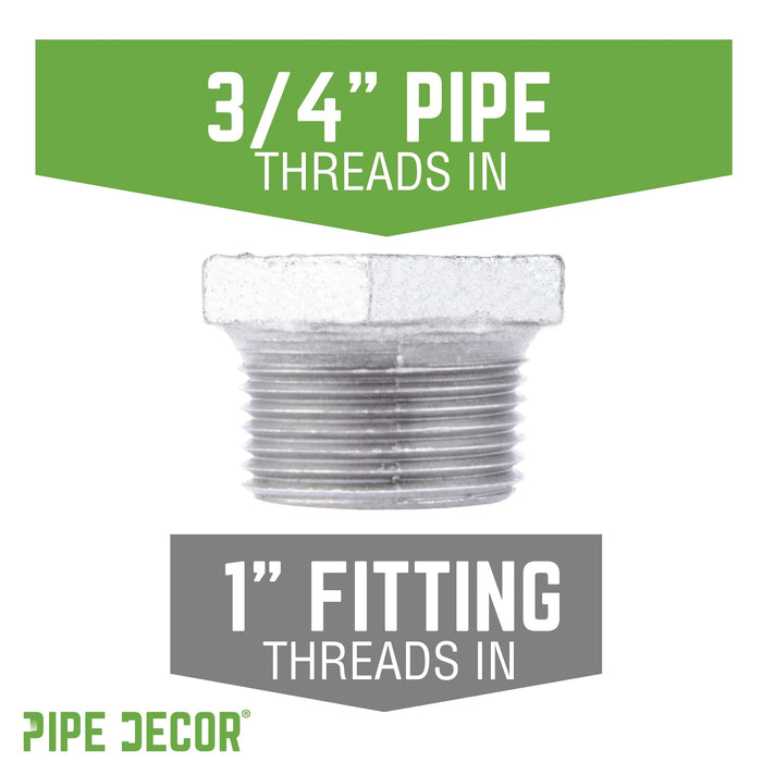 1 in. x 3/4 in. Galvanized Iron Bushing - Sweatfully
