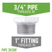 1 in. x 3/4 in. Galvanized Iron Bushing - Sweatfully