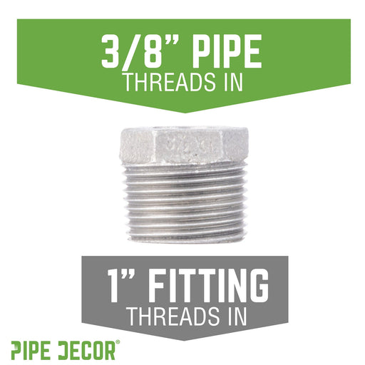 1 in. x 3/8 in. Galvanized Iron Bushing - Sweatfully