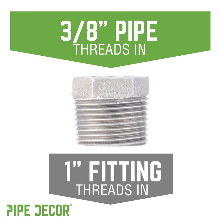 1 in. x 3/8 in. Galvanized Iron Bushing - Sweatfully