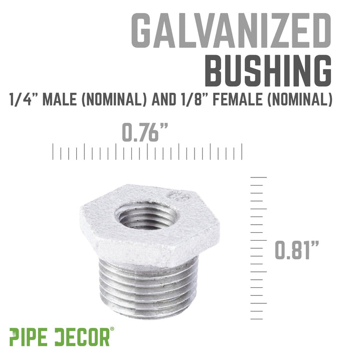 1/4 in. x  1/8 in. Galvanized Iron Bushing - Sweatfully