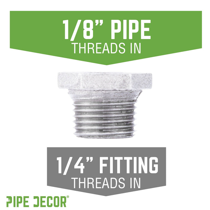 1/4 in. x  1/8 in. Galvanized Iron Bushing - Sweatfully