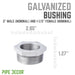 2 in. x 1 1/2 in. Galvanized Iron Bushing - Sweatfully