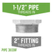 2 in. x 1 1/2 in. Galvanized Iron Bushing - Sweatfully