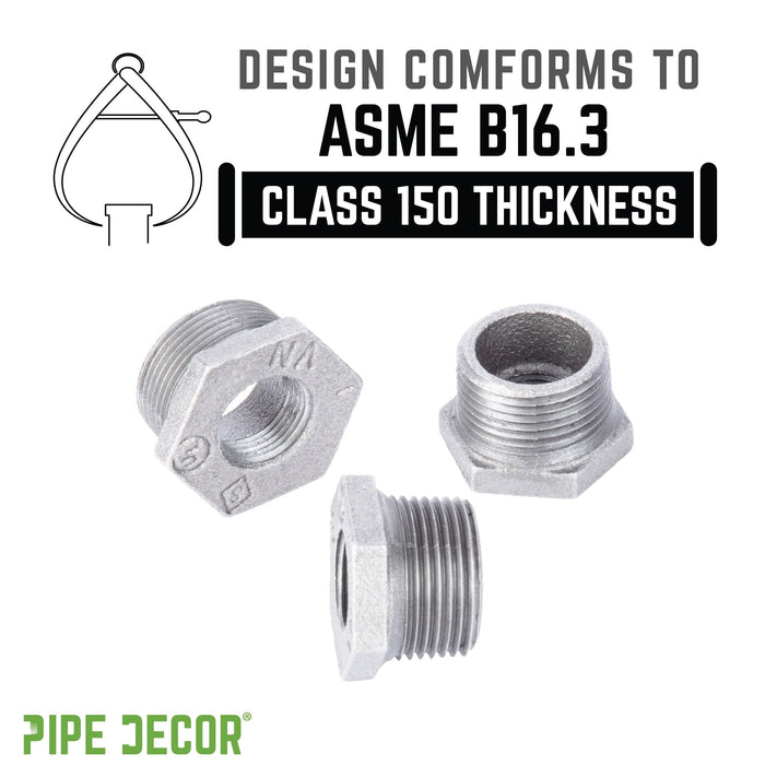 2 in. x 1 1/4 in. Galvanized Iron Bushing - Sweatfully