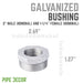 2 in. x 1 1/4 in. Galvanized Iron Bushing - Sweatfully