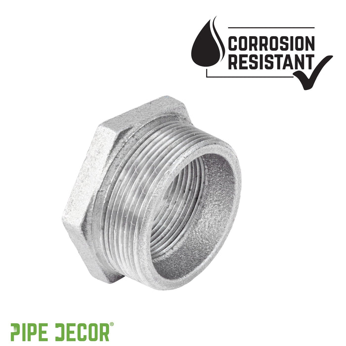 2 in. x 1 1/4 in. Galvanized Iron Bushing - Sweatfully