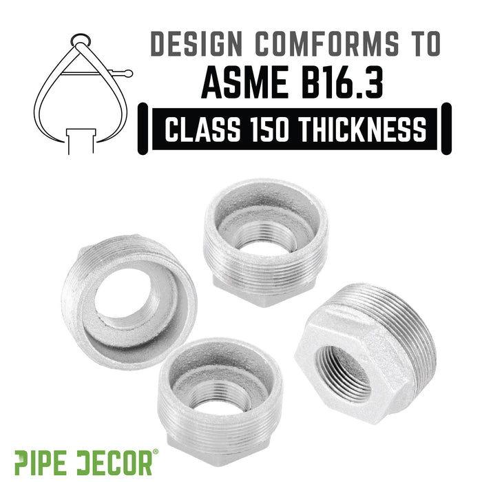 2 in. x 3/4 in. Galvanized Iron Bushing - Sweatfully