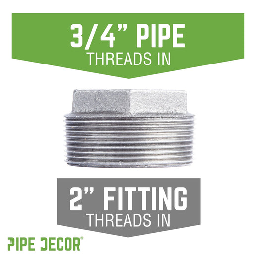 2 in. x 3/4 in. Galvanized Iron Bushing - Sweatfully