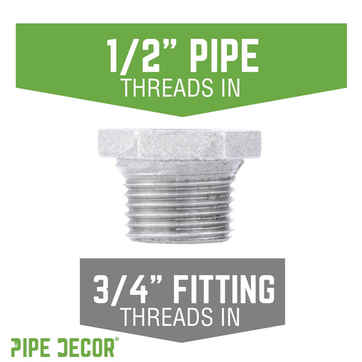 3/4 in. x 1/2 in. Galvanized Iron Bushing - Sweatfully