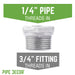 3/4 in. x 1/4 in. Galvanized Iron Bushing - Sweatfully
