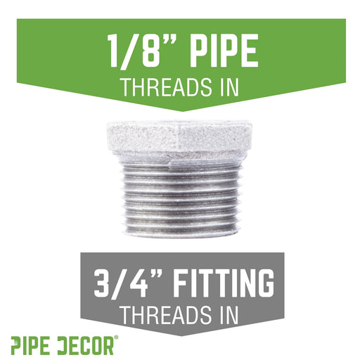 3/4 in. x 1/8 in. Galvanized Iron Bushing - Sweatfully