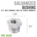 3/4 in. x 3/8 in. Galvanized Iron Bushing - Sweatfully