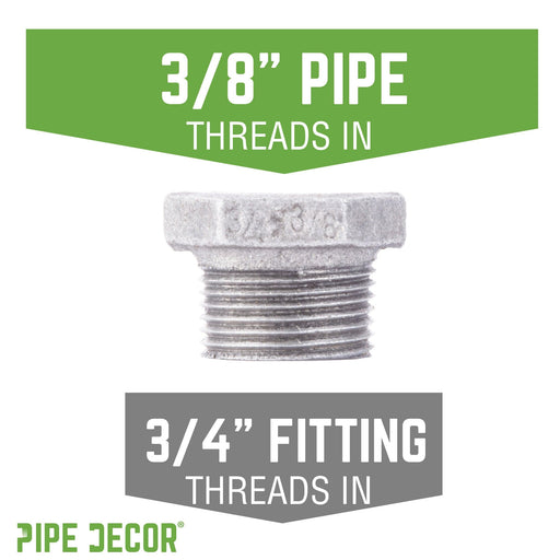 3/4 in. x 3/8 in. Galvanized Iron Bushing - Sweatfully