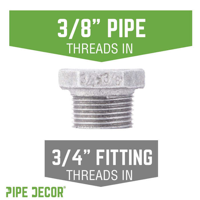 3/4 in. x 3/8 in. Galvanized Iron Bushing - Sweatfully