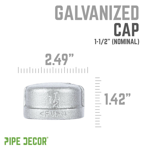 1 1/2 in. Galvanized Iron Cap - Sweatfully