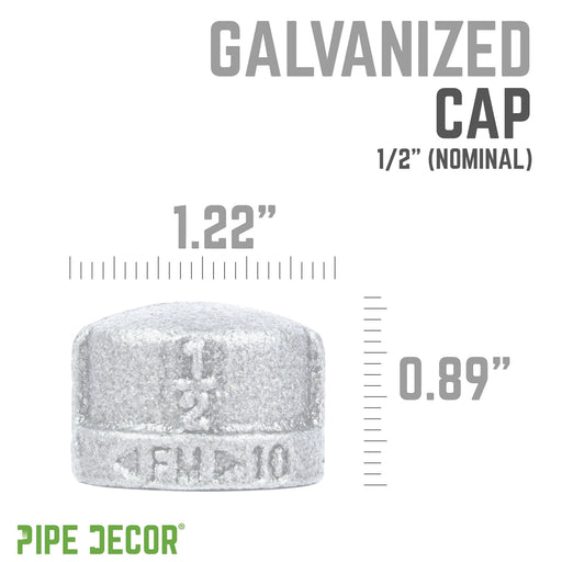 1/2 in. Galvanized Iron Cap - Sweatfully