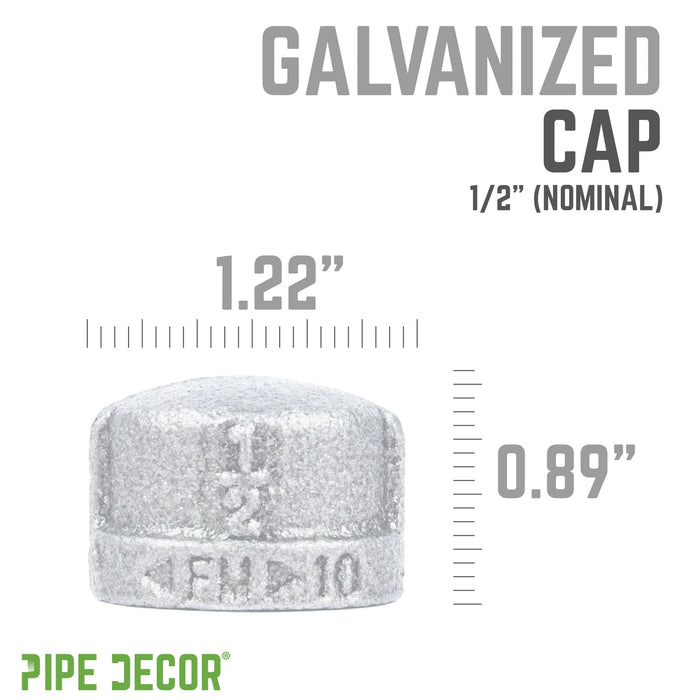 1/2 in. Galvanized Iron Cap - Sweatfully