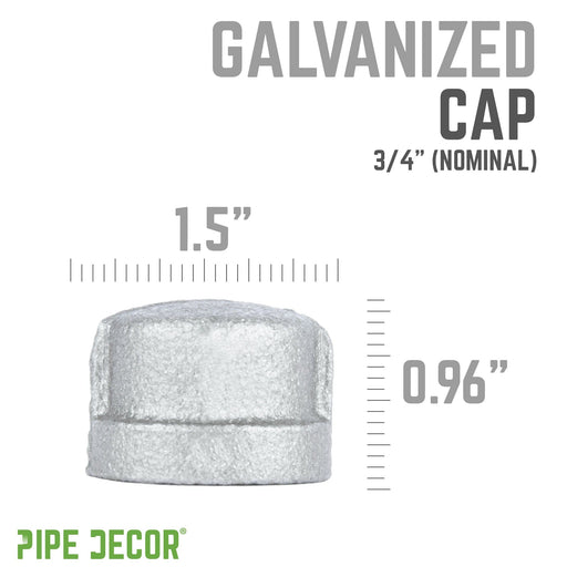 3/4 in. Galvanized Iron Cap - Sweatfully