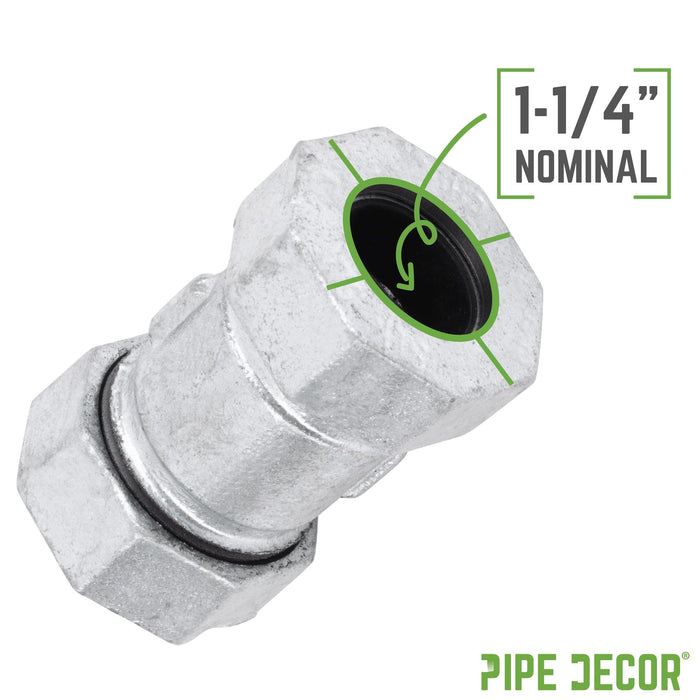 1 1/4 in. Galvanized Iron Compression Coupling - Sweatfully