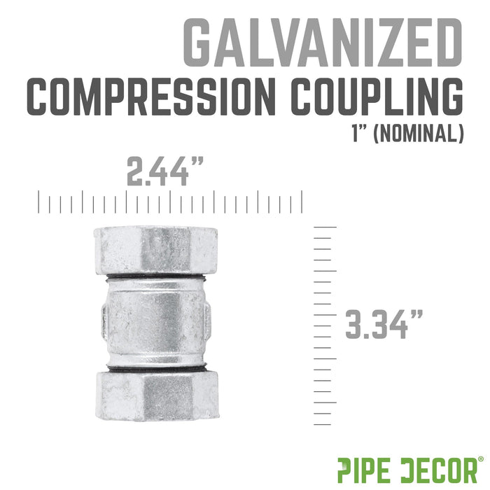 1 in. Galvanized Iron Compression Coupling - Sweatfully