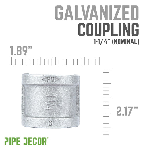 1 1/4 in. Galvanized Iron Coupling - Sweatfully