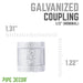 1/2 in. Galvanized Iron Coupling - Sweatfully