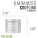 2 in. Galvanized Iron Coupling - Sweatfully