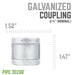 3/4 in. Galvanized Iron Coupling - Sweatfully