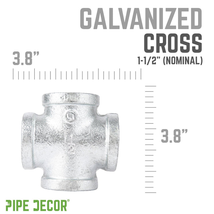 1 1/2 in. Galvanized Iron Cross - Sweatfully