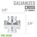 1/2 in. Galvanized Iron Cross - Sweatfully