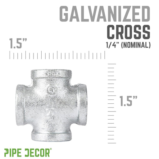 1/4 in. Galvanized Iron Cross - Sweatfully