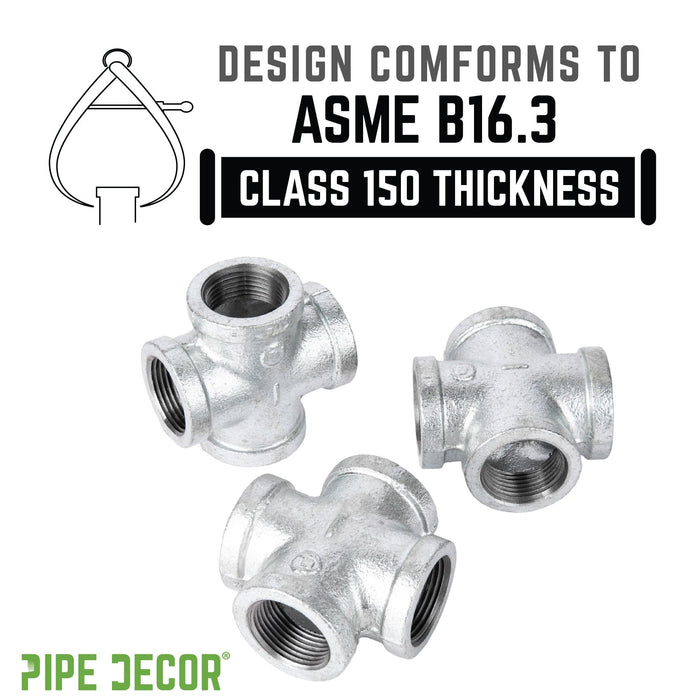 1 in. Galvanized Iron Cross - Sweatfully