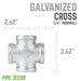 3/4 in. Galvanized Iron Cross - Sweatfully