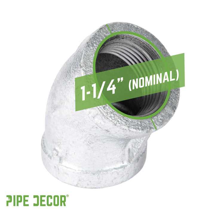 1 1/4 in. Galvanized Iron 45 Degree Elbow - Sweatfully