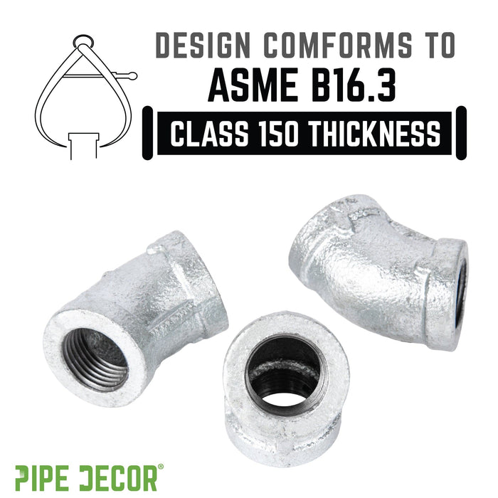 1/4 in.  Galvanized Iron 45 Degree Elbow - Sweatfully