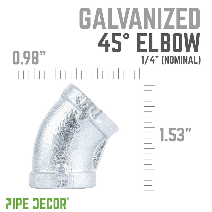 1/4 in.  Galvanized Iron 45 Degree Elbow - Sweatfully