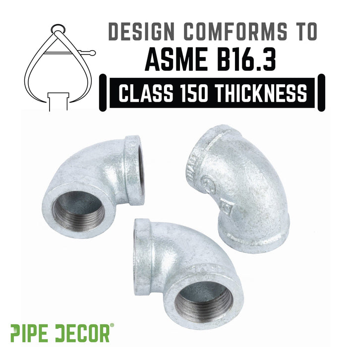 1 1/4 in. Galvanized Iron 90 Degree Elbow - Sweatfully