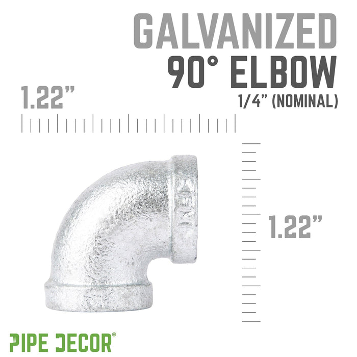 1/4 in. Galvanized Iron 90 Degree Elbow - Sweatfully