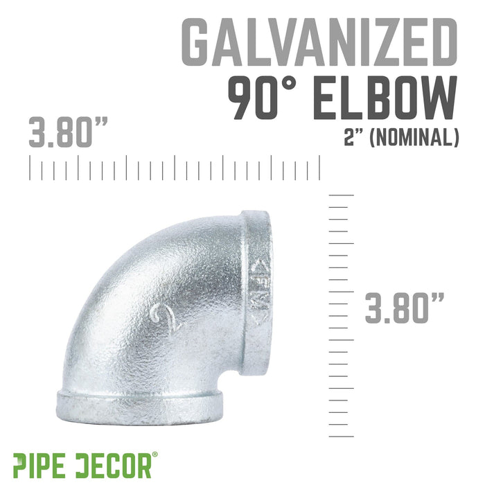 2 in. Galvanized Iron 90 Degree Elbow - Sweatfully