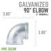 2 in. Galvanized Iron 90 Degree Elbow - Sweatfully