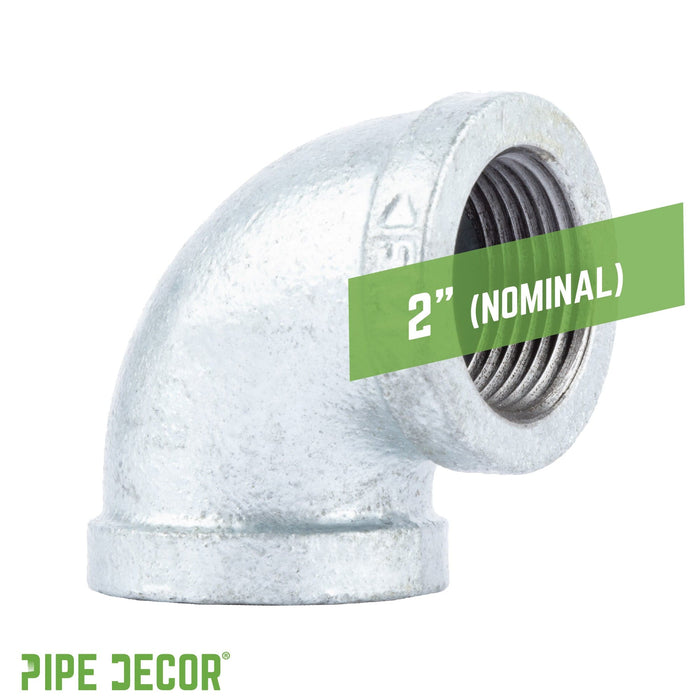 2 in. Galvanized Iron 90 Degree Elbow - Sweatfully