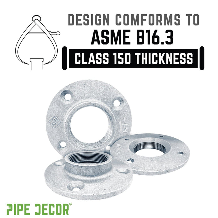 1 1/2 in. Galvanized Iron Floor Flange - Sweatfully