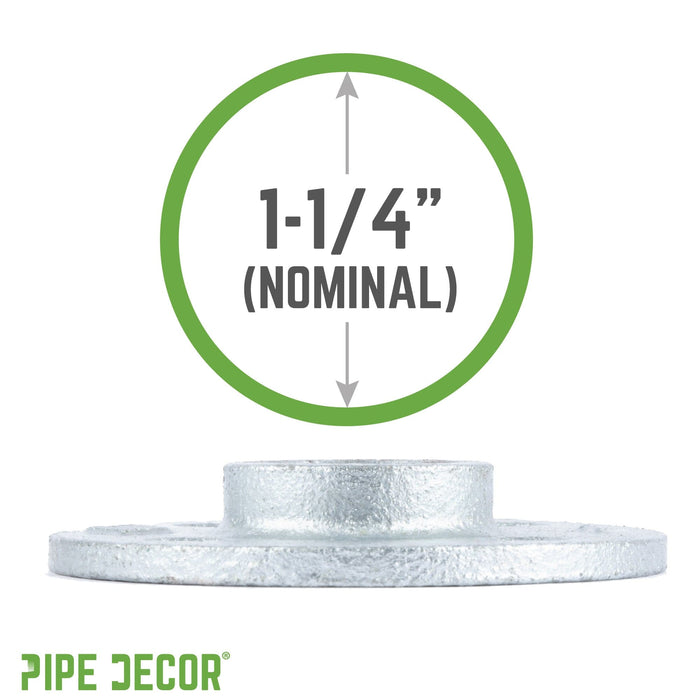 1 1/4 in.  Galvanized Iron Floor Flange - Sweatfully